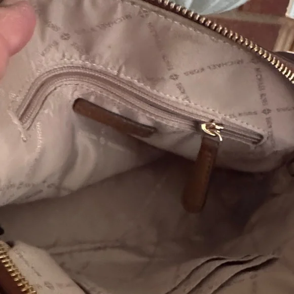 Michael Kors Adele Medium Dome Leather Gold Tone Studded Crossbody/Luggage Bag - Picture 7 of 9